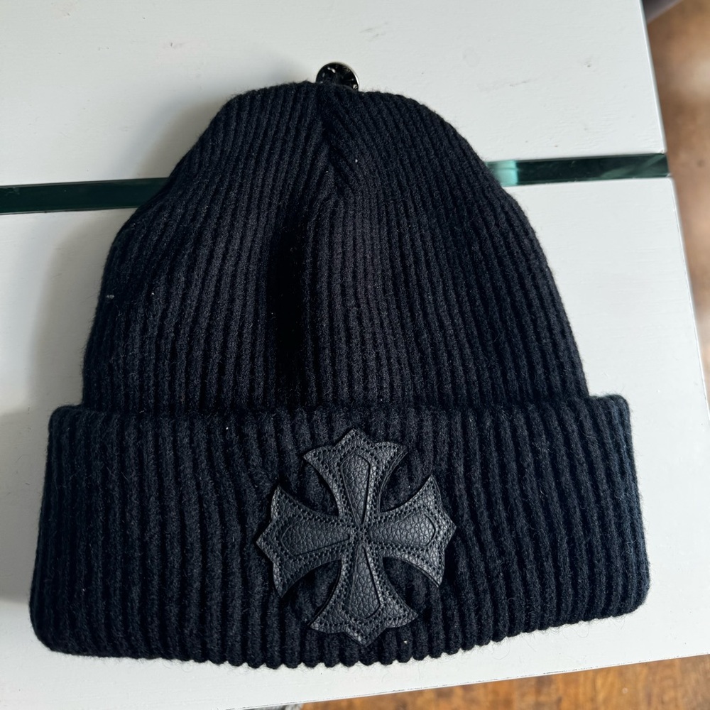 Black chrome hearts beanie